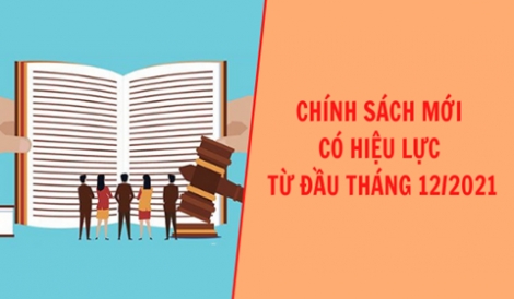 Chính sách mới nổi bật, có hiệu lực từ tháng 12.2021