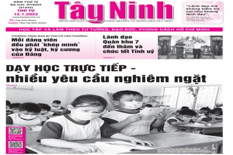 Điểm báo in Tây Ninh ngày 12.01.2022