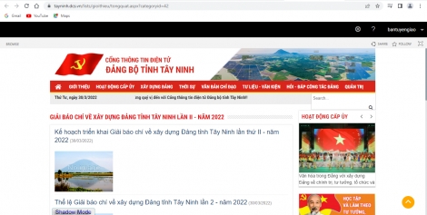 Triển khai Giải báo chí về xây dựng Đảng tỉnh Tây Ninh lần thứ II - năm 2022