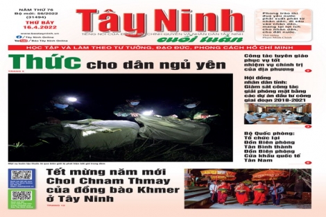 Điểm báo in Tây Ninh ngày 16.04.2022