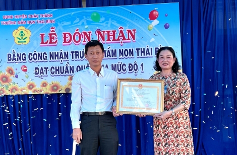 Trường mầm non Thái Bình: Đạt chuẩn quốc gia mức độ I