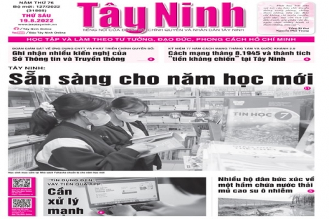 Điểm báo in Tây Ninh ngày 19.08.2022