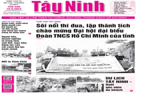 Điểm báo in Tây Ninh ngày 16.09.2022