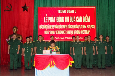 Trung đoàn 5: Phát động đợt thi đua cao điểm chào mừng Ngày truyền thống Sư đoàn 5