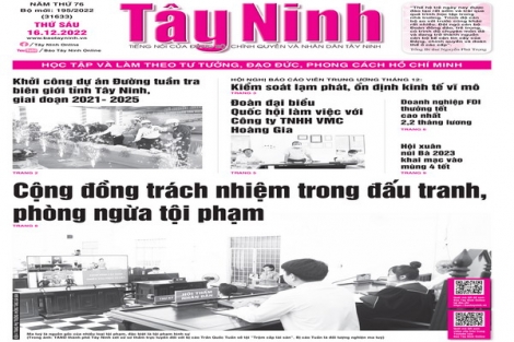 Điểm báo in Tây Ninh ngày 16.12.2022