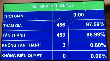 Phê chuẩn miễn nhiệm chức vụ Phó Thủ tướng Thường trực đối với ông Phạm Bình Minh và Phó Thủ tướng đối với ông Vũ Đức Đam