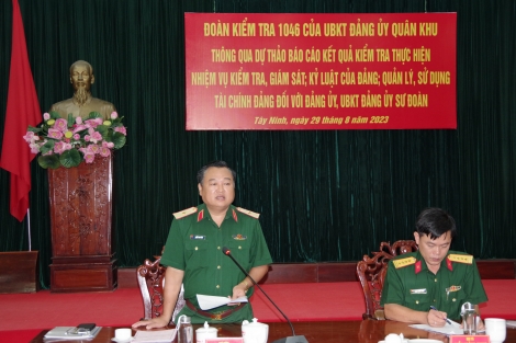 Uỷ ban Kiểm tra Đảng uỷ Quân khu 7: Thông qua kết quả kiểm tra đối với Đảng uỷ Sư đoàn 5