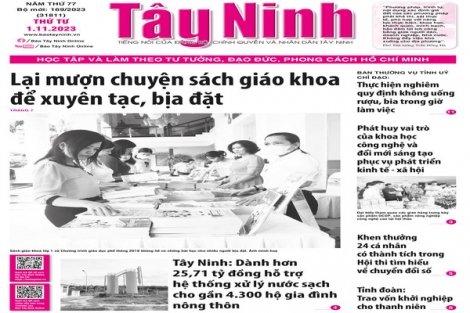 Điểm báo in Tây Ninh ngày 01.11.2023