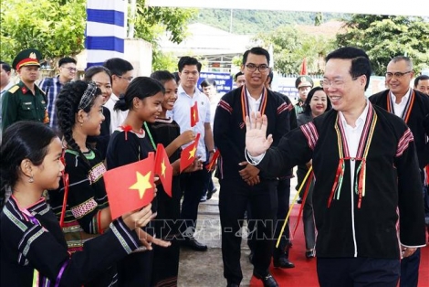 Chủ tịch nước Võ Văn Thưởng dự Ngày hội Đại đoàn kết toàn dân tại Phú Yên