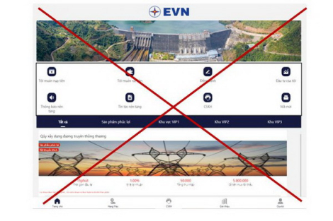 Tiếp tục xuất hiện trang web giả mạo thương hiệu EVN