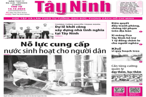 Điểm báo in Tây Ninh ngày 13.12.2023