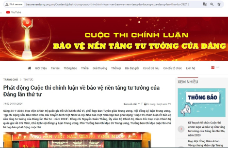 Học viện Chính trị quốc gia Hồ Chí Minh: Phát động Cuộc thi chính luận Bảo vệ nền tảng tư tưởng của Đảng năm 2024