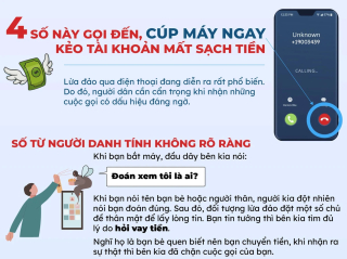 4 số này gọi đến, cúp máy ngay kẻo tài khoản mất sạch tiền