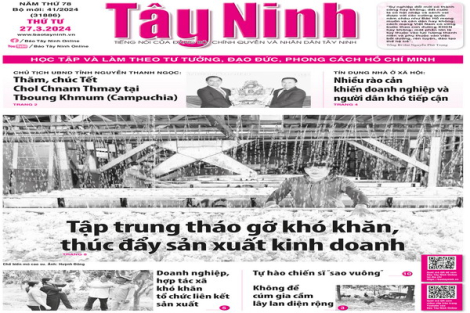 Điểm báo in Tây Ninh ngày 27.3.2024