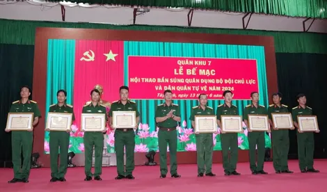 Quân khu 7: Bế mạc hội thao bắn súng quân dụng năm 2024