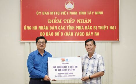 Tây Ninh: Tiếp nhận hơn 2,9 tỷ đồng ủng hộ đồng bào các tỉnh phía Bắc khắc phục khó khăn do bão lũ