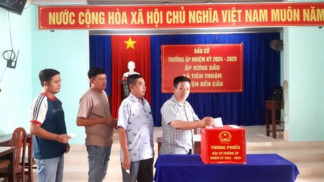 Bến Cầu: Tổ chức thành công cuộc bầu cử trưởng ấp/khu phố, nhiệm kỳ 2024-2029