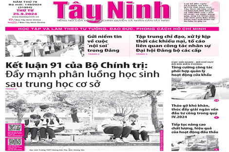 Điểm báo in Tây Ninh ngày 25.09.2024